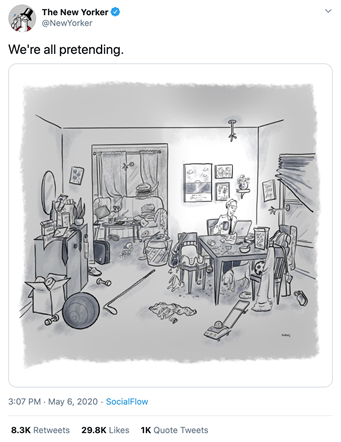 New Yorker tweet featuring cartoon by Teresa Burns Parkhurst.