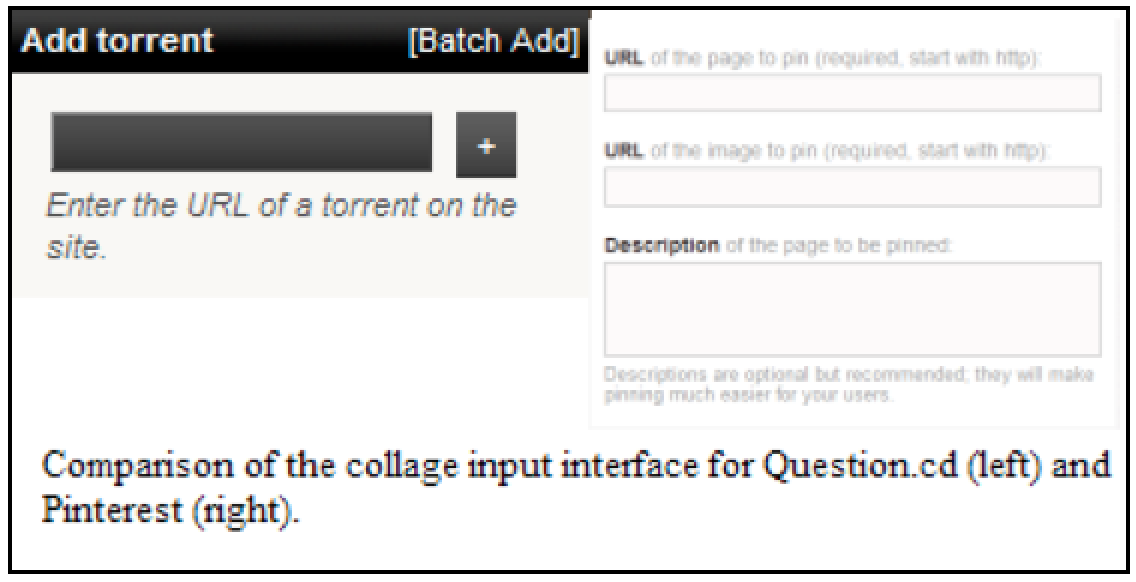 Comparison of Question.cd and Pinterest