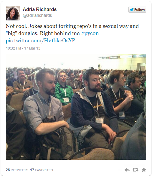 Adrian Richards's tweet from PyCon